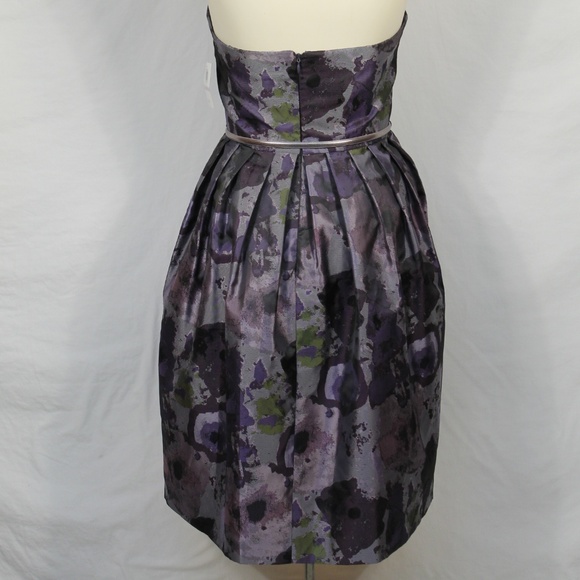 Donna Morgan Purple Belted Strapless Dress 6 New - Picture 6 of 8